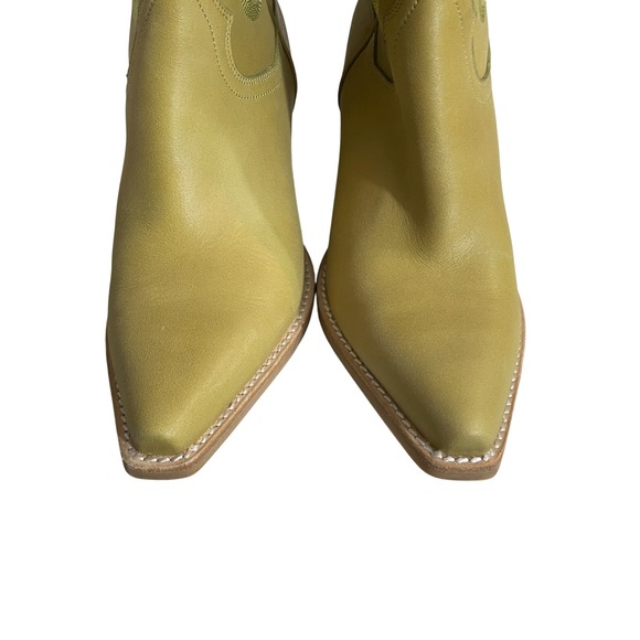 Jeffrey Campbell 8.5 Dagget Style Leather NEW Green Western Boots Free People - Picture 2 of 10